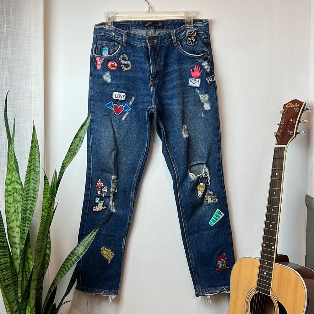Zara patched jeans